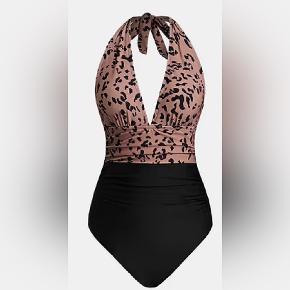 Cupshe Animal Print Halter Swimsuit